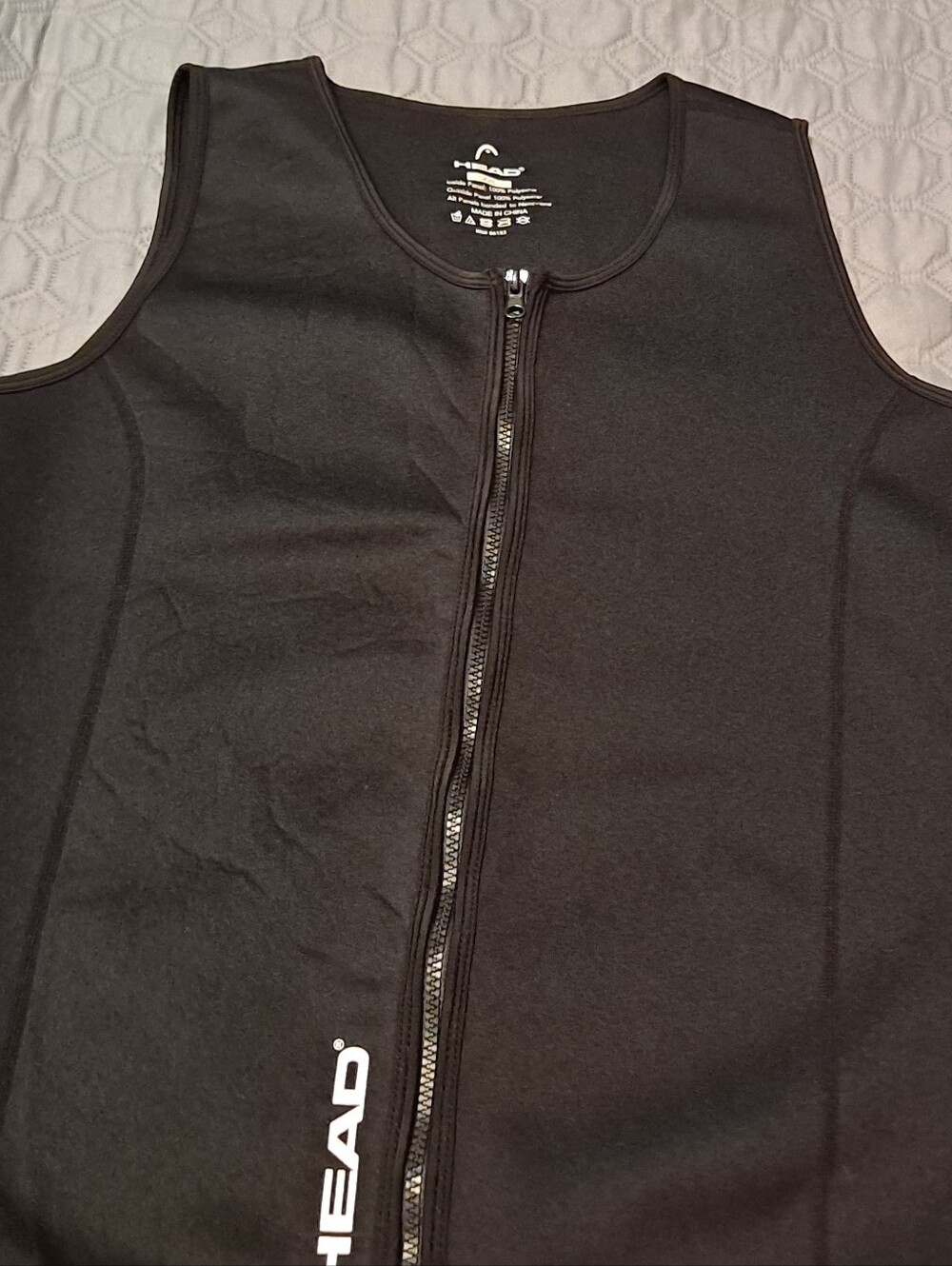 HEAD Black Zip-Front Athletic Vest XXL